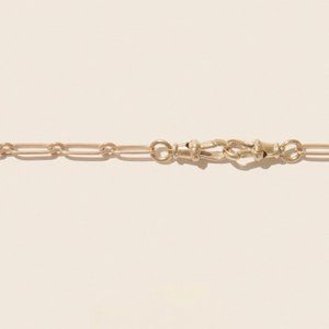 Real Gold Paperclip Necklace, Designer Pascale Monvoisin